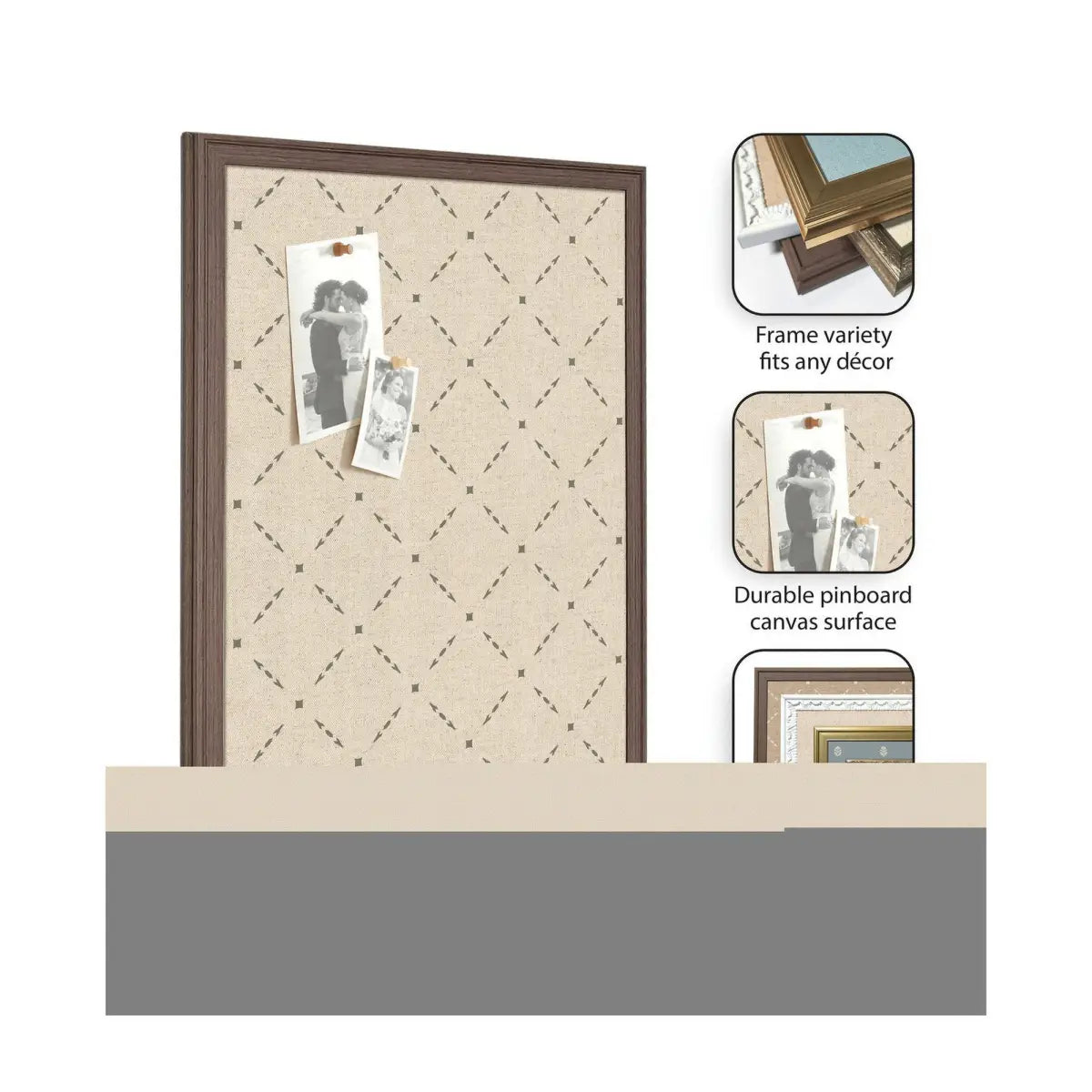 Bulletin Board - Pinboard Green Lattice Print - kateandlaurel