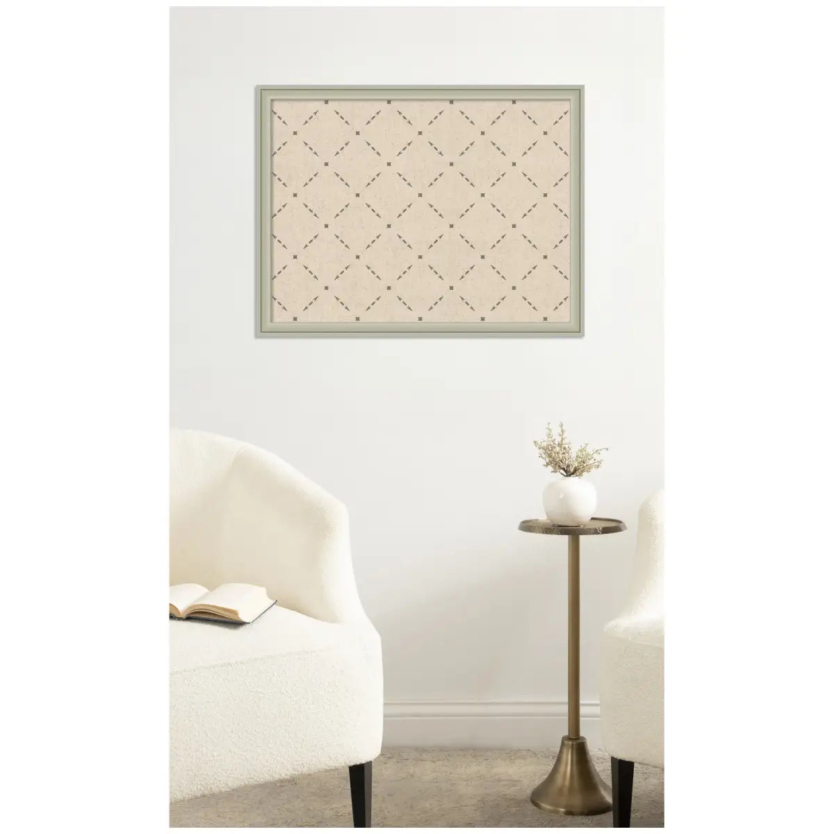 Bulletin Board - Pinboard Green Lattice Print - kateandlaurel