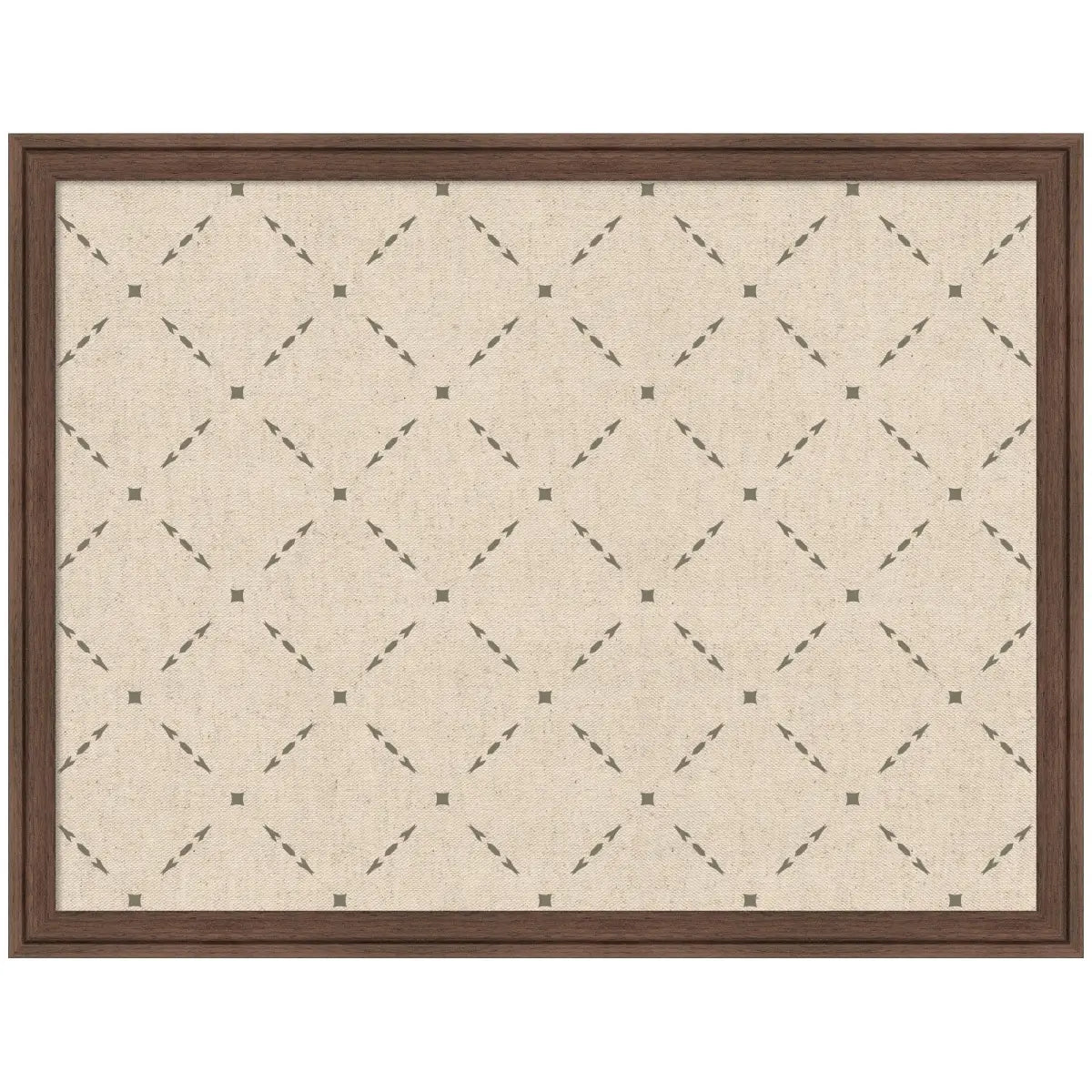 Bulletin Board - Pinboard Green Lattice Print - Florence Medium Brown / 26x20 - kateandlaurel