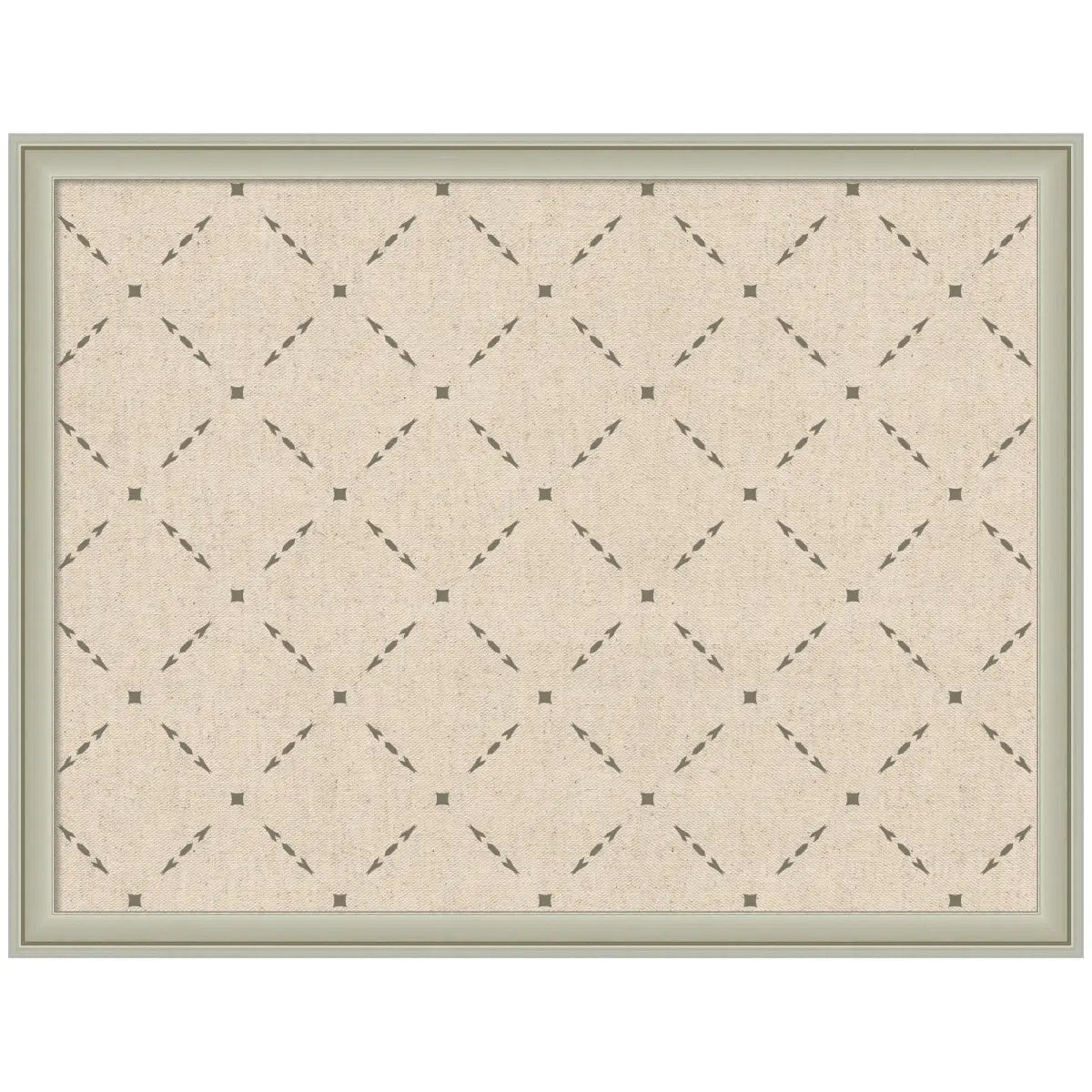 Bulletin Board - Pinboard Green Lattice Print - Florence Silver / 26x20 - kateandlaurel