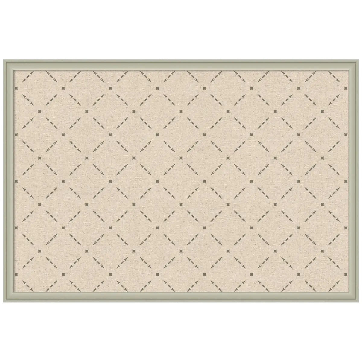 Bulletin Board - Pinboard Green Lattice Print - Florence Silver / 38x26 - kateandlaurel