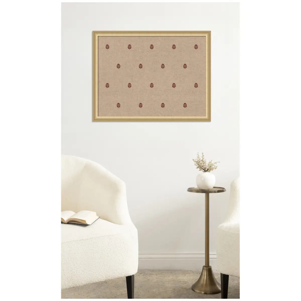 Bulletin Board - Pinboard Red Botanical Block Print - kateandlaurel