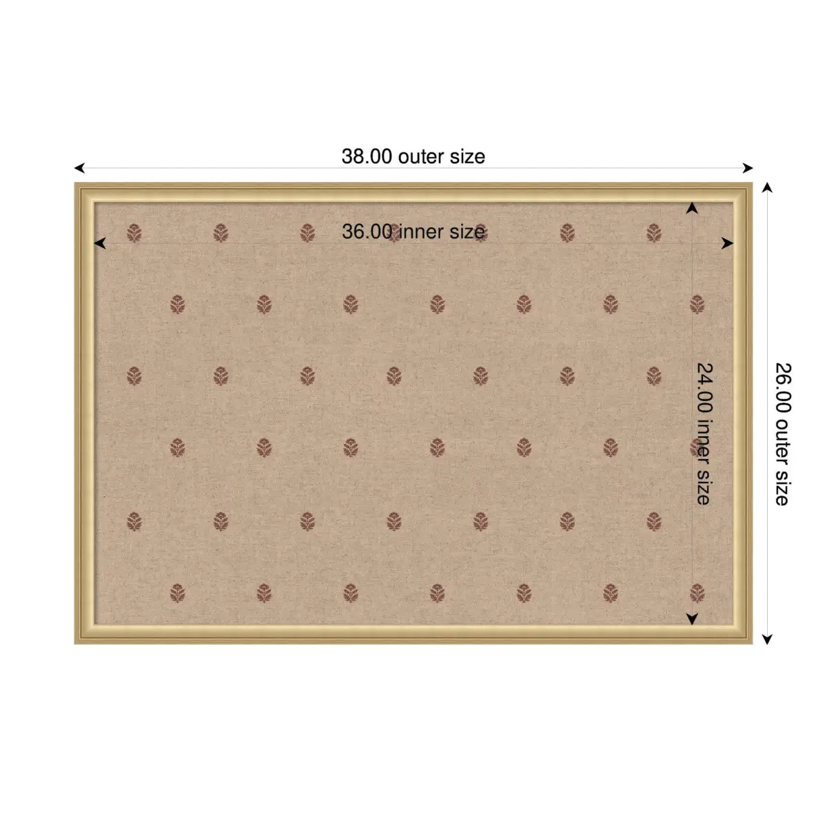 Bulletin Board - Pinboard Red Botanical Block Print - kateandlaurel