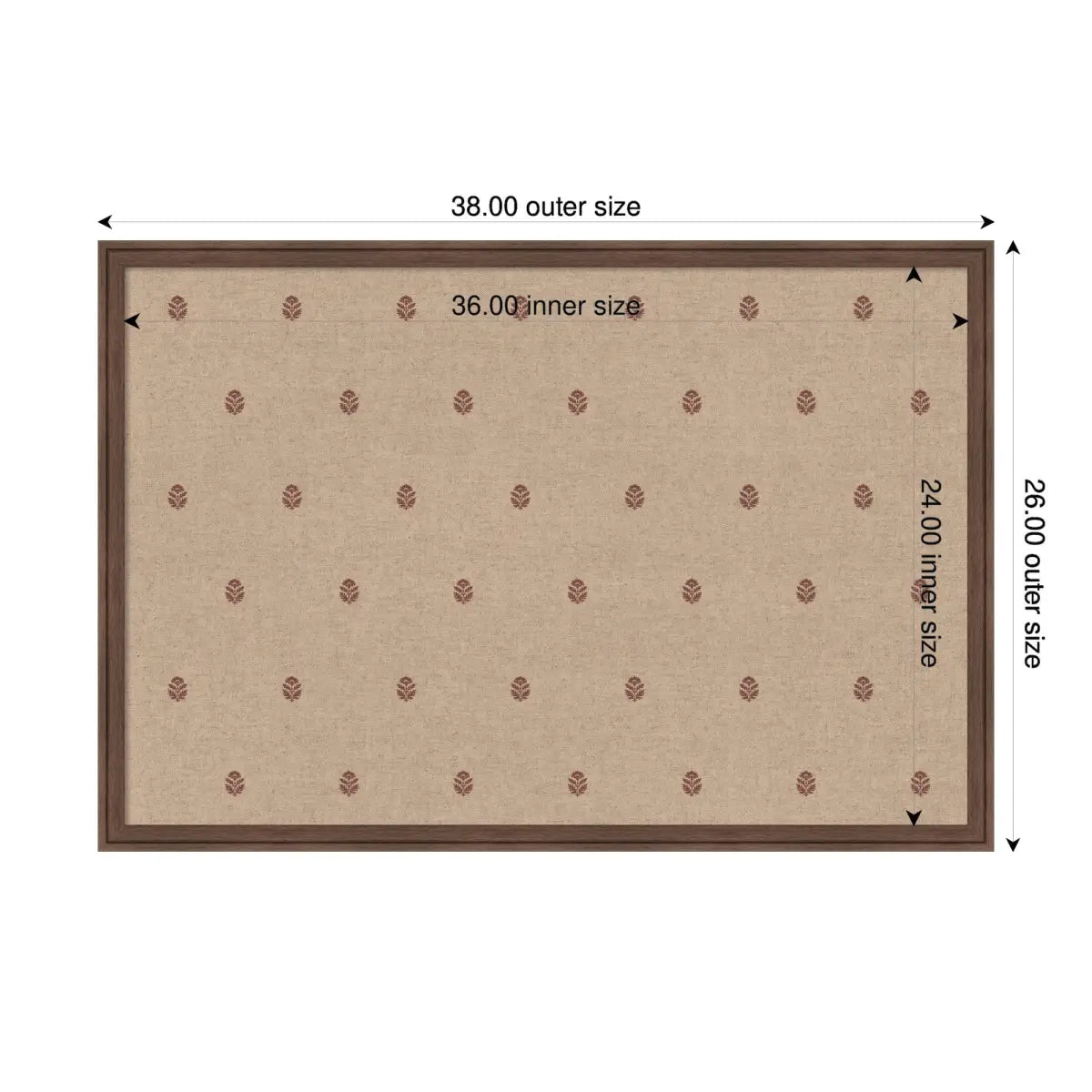 Bulletin Board - Pinboard Red Botanical Block Print - kateandlaurel