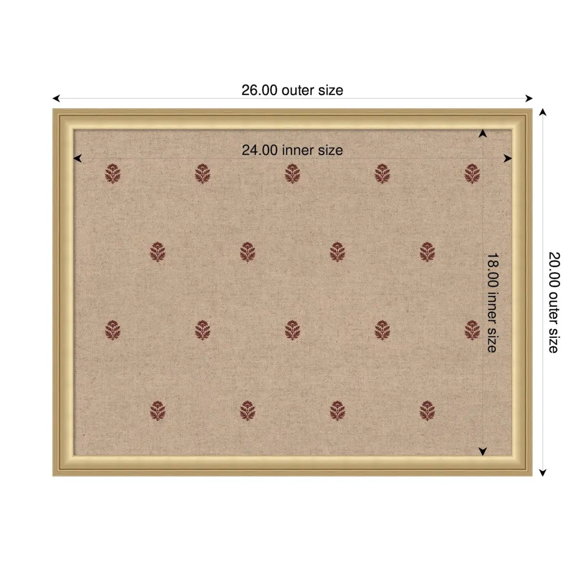Bulletin Board - Pinboard Red Botanical Block Print - kateandlaurel