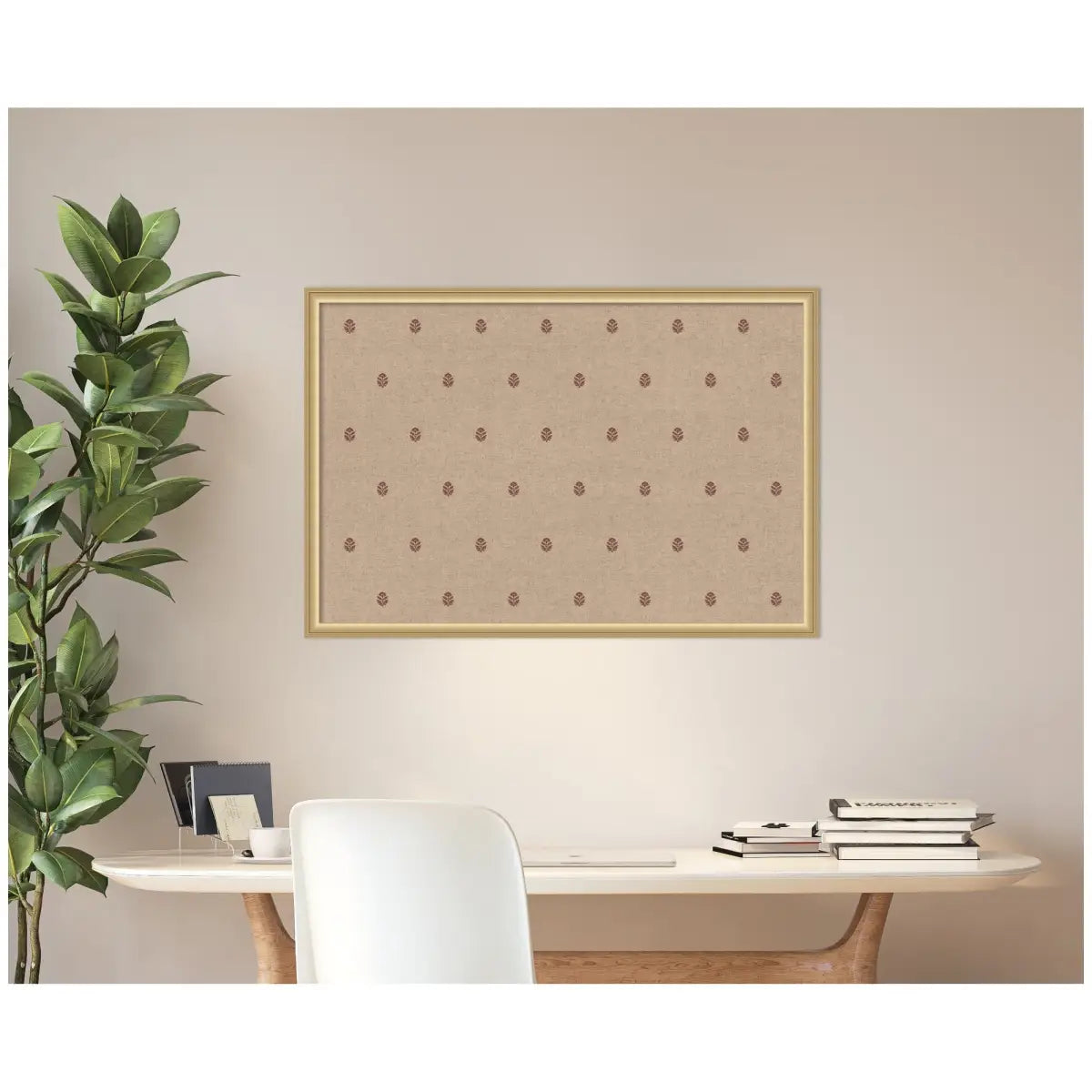 Bulletin Board - Pinboard Red Botanical Block Print - kateandlaurel