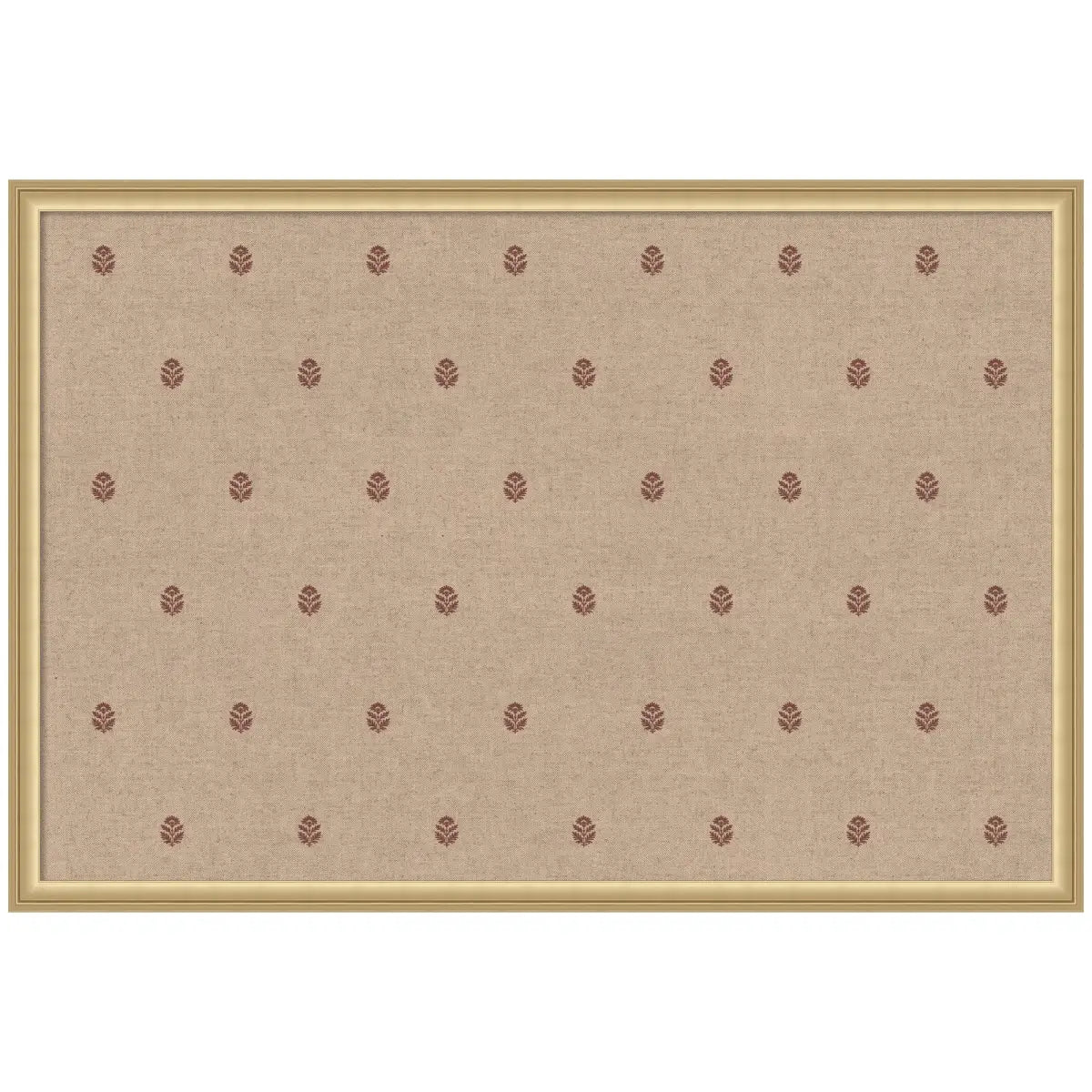 Bulletin Board - Pinboard Red Botanical Block Print - Florence Gold / 38x26 - kateandlaurel