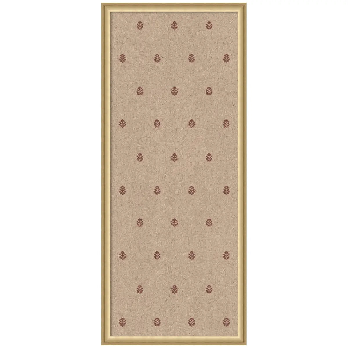 Bulletin Board - Pinboard Red Botanical Block Print - Florence Gold / 18x42 - kateandlaurel
