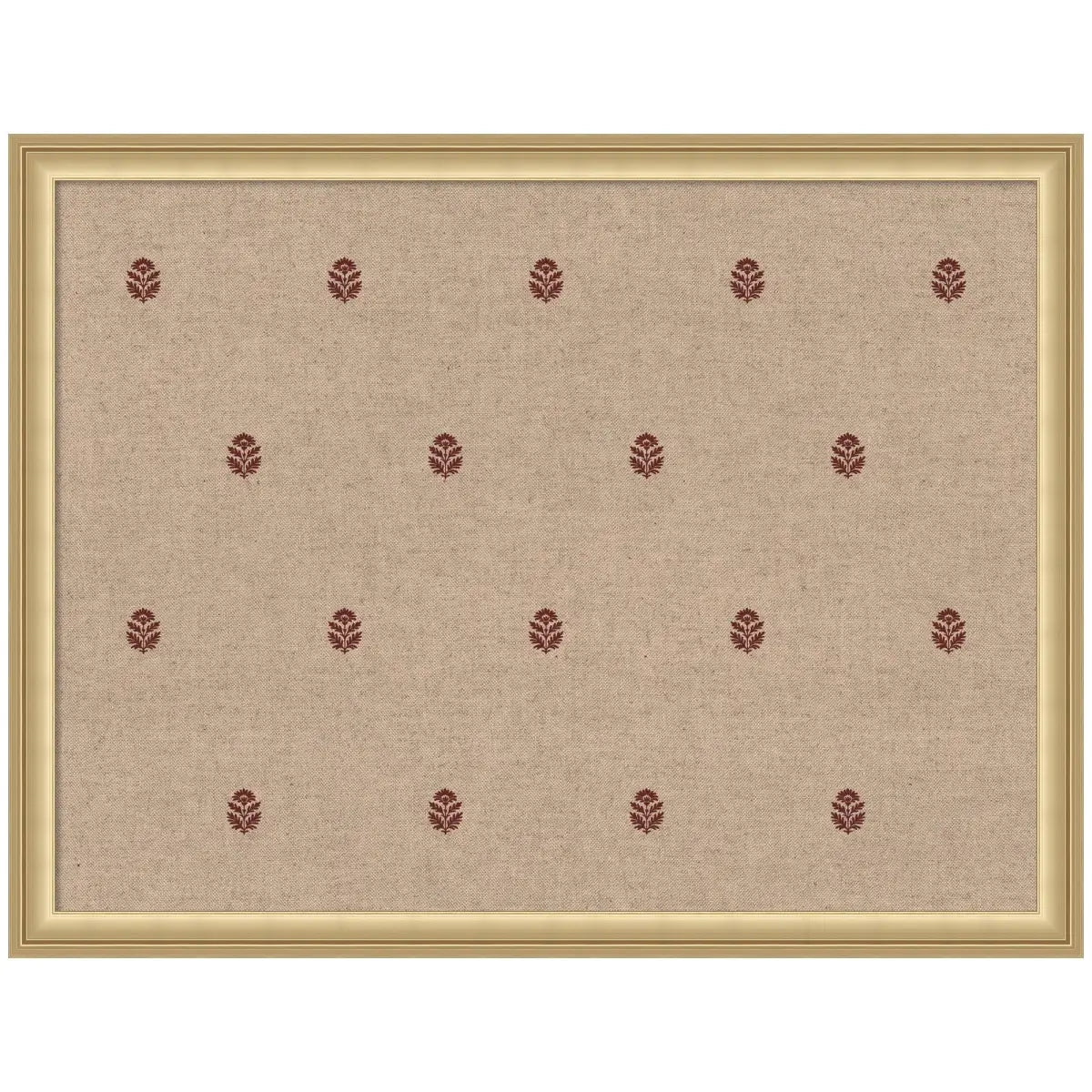 Bulletin Board - Pinboard Red Botanical Block Print - Florence Gold / 26x20 - kateandlaurel