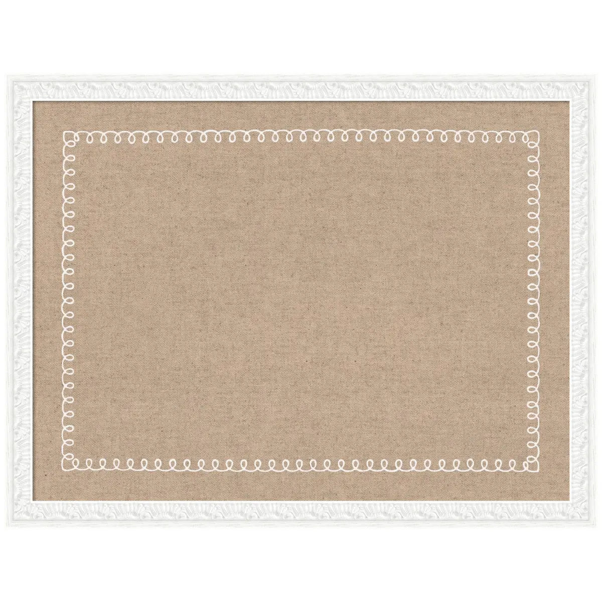 Bulletin Board - Pinboard White Scalloped Edge - Bethany White / 26x20 - kateandlaurel