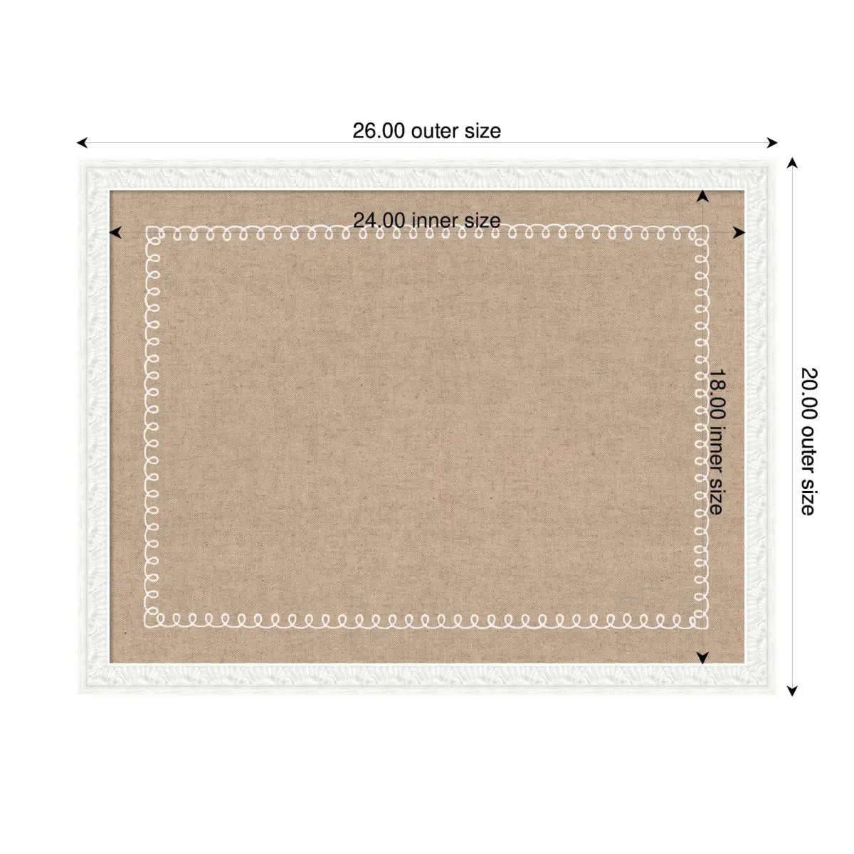 Bulletin Board - Pinboard White Scalloped Edge - kateandlaurel