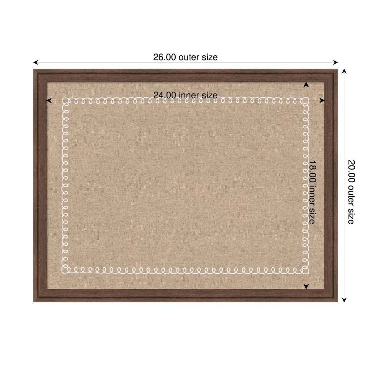 Bulletin Board - Pinboard White Scalloped Edge - kateandlaurel