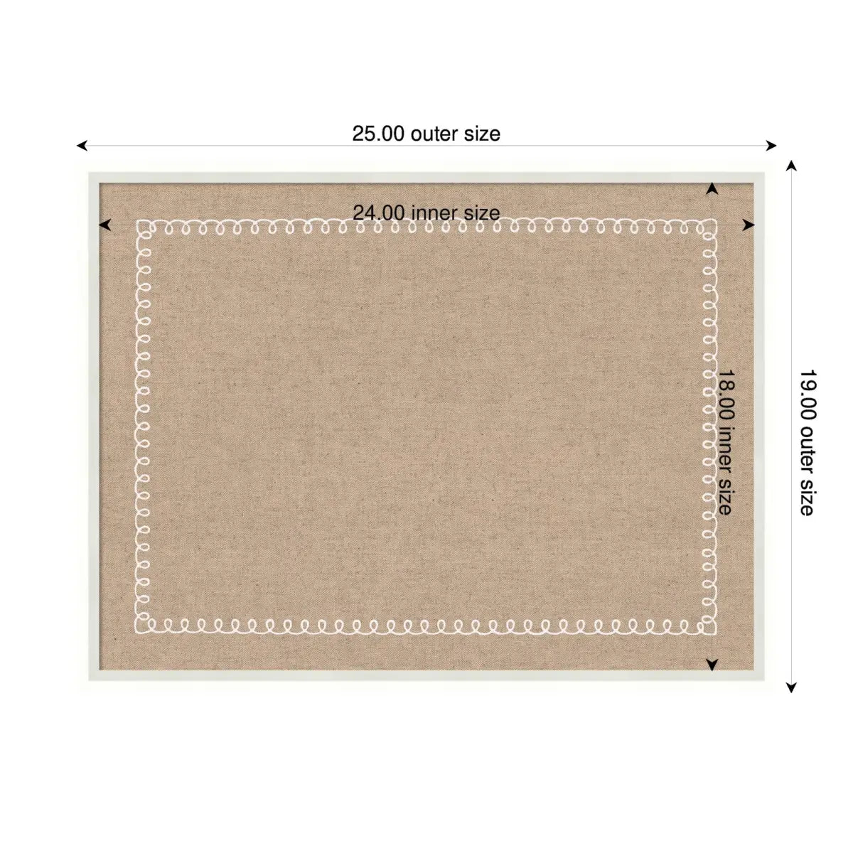 Bulletin Board - Pinboard White Scalloped Edge - kateandlaurel