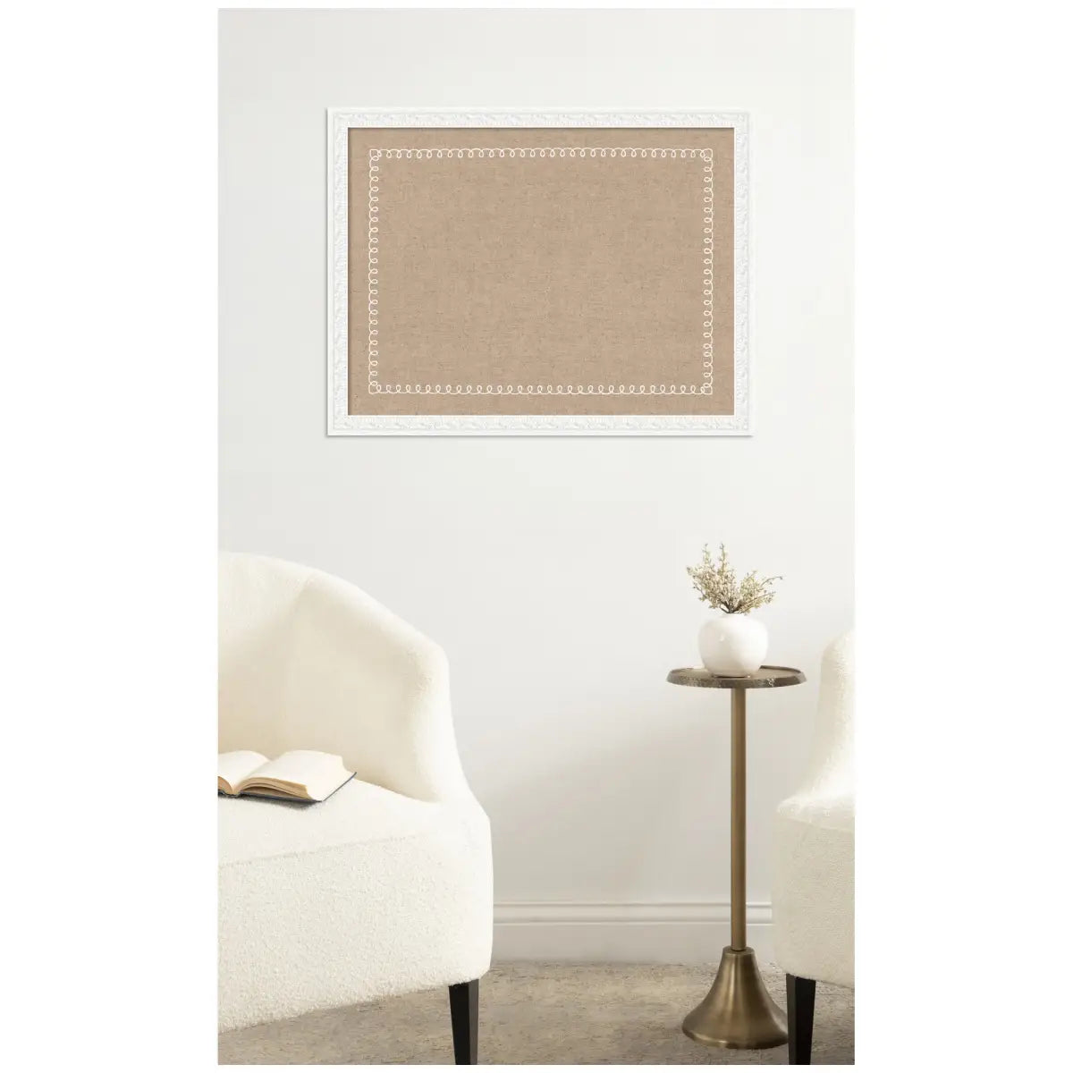 Bulletin Board - Pinboard White Scalloped Edge - kateandlaurel