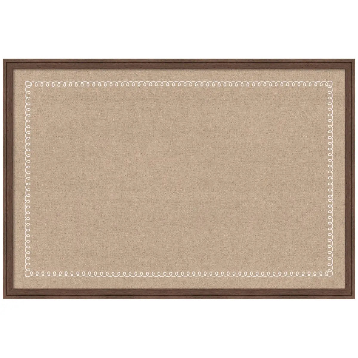 Bulletin Board - Pinboard White Scalloped Edge - Florence Medium Brown / 38x26 - kateandlaurel