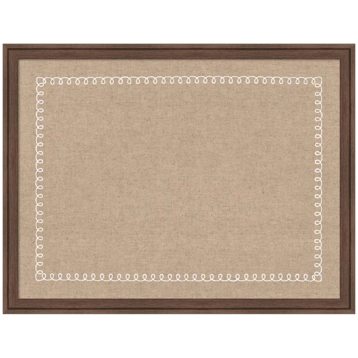 Bulletin Board - Pinboard White Scalloped Edge - Florence Medium Brown / 26x20 - kateandlaurel
