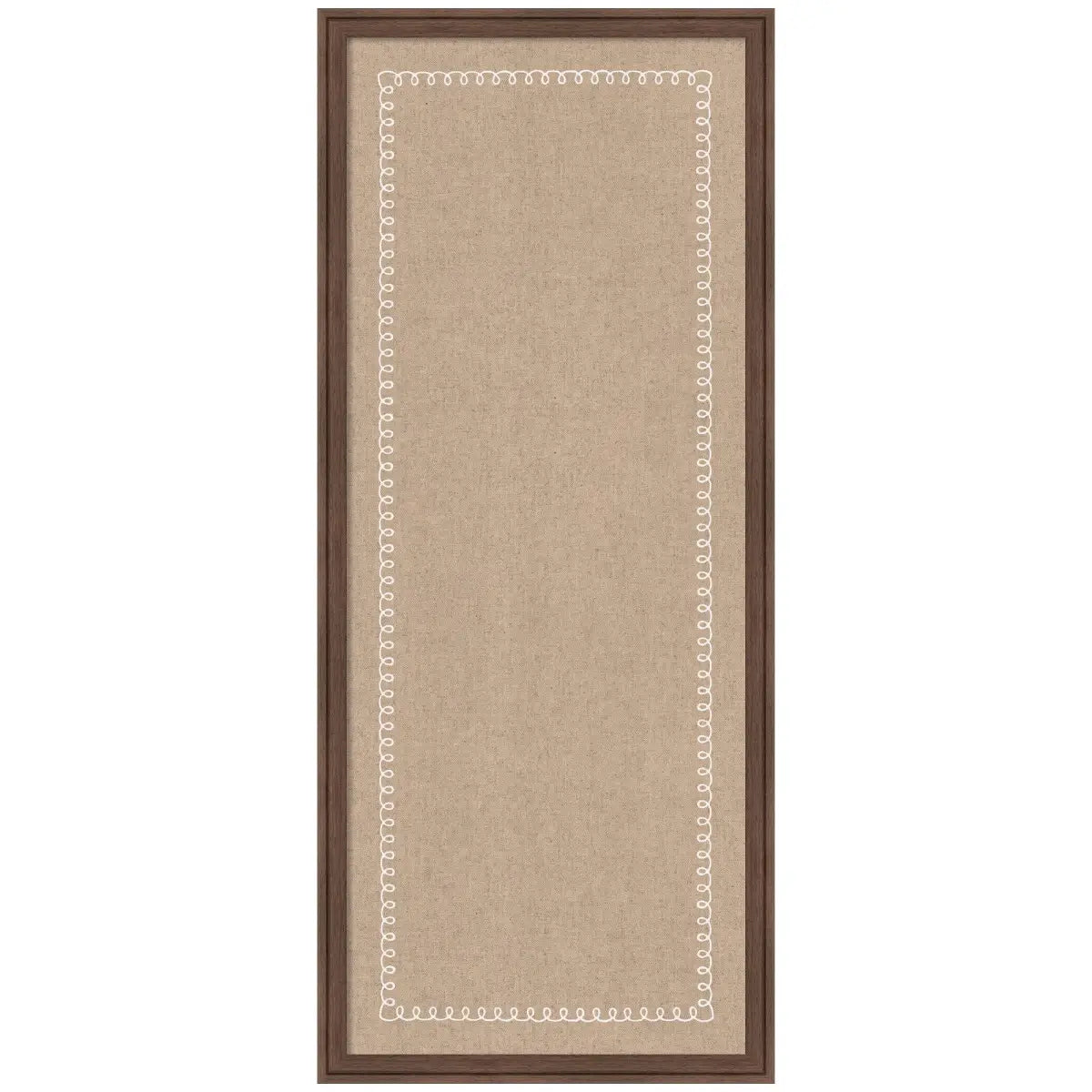 Bulletin Board - Pinboard White Scalloped Edge - Florence Medium Brown / 18x42 - kateandlaurel