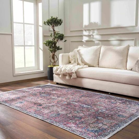Burgundy Holi Washable Area Rug - Boutique Rugs