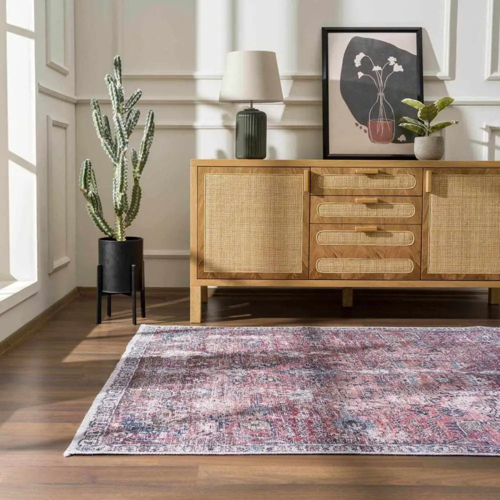 Burgundy Holi-2303 Washable Area Rug - Boutique Rugs