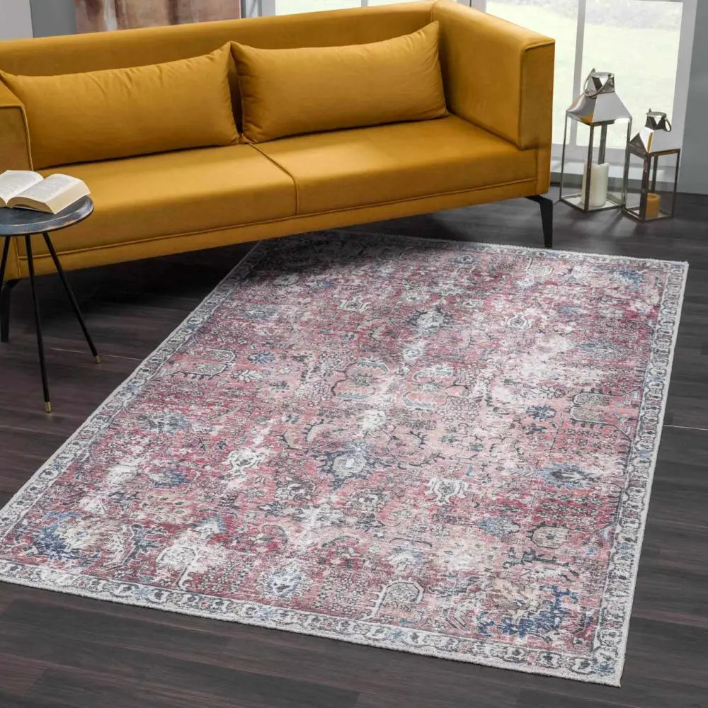 Burgundy Holi-2303 Washable Area Rug - Boutique Rugs