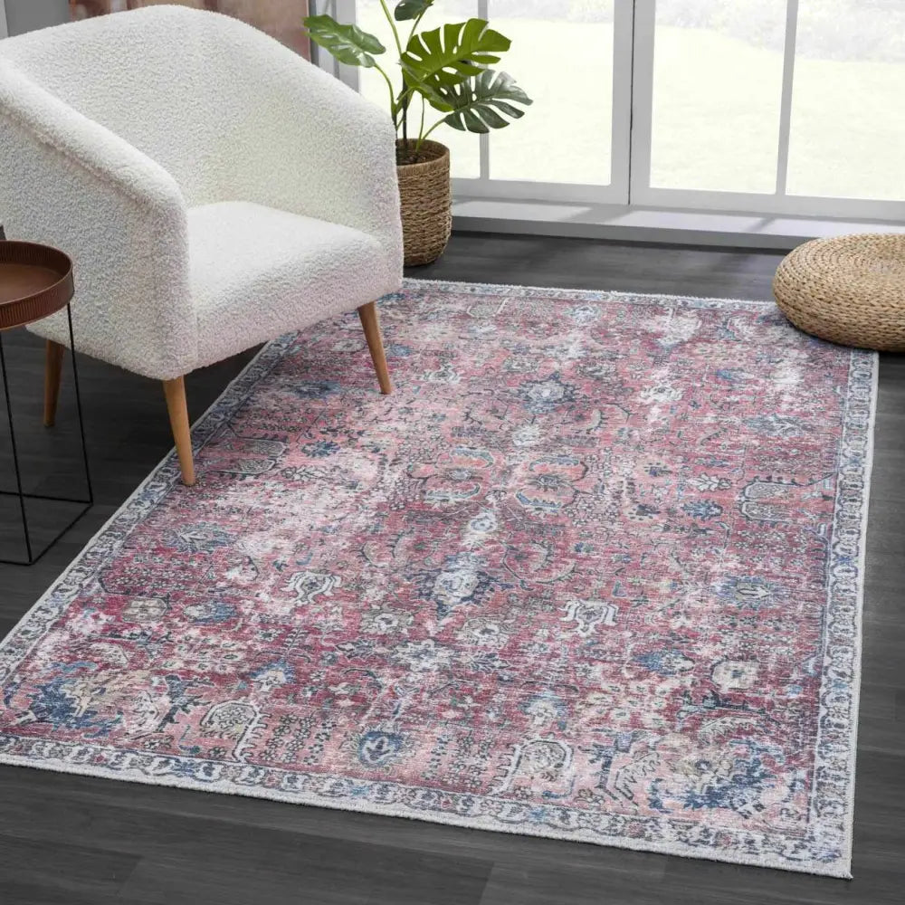 Burgundy Holi-2303 Washable Area Rug - Boutique Rugs