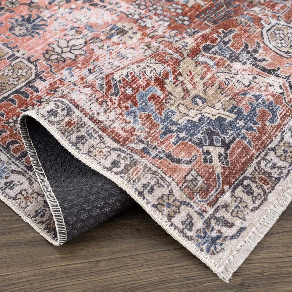 Burgundy Holi-2303 Washable Area Rug - Boutique Rugs