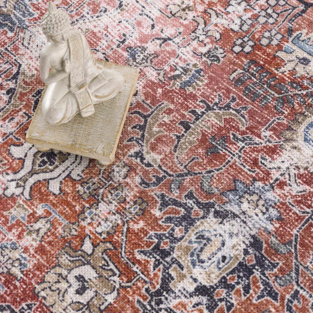 Burgundy Holi-2303 Washable Area Rug - Boutique Rugs