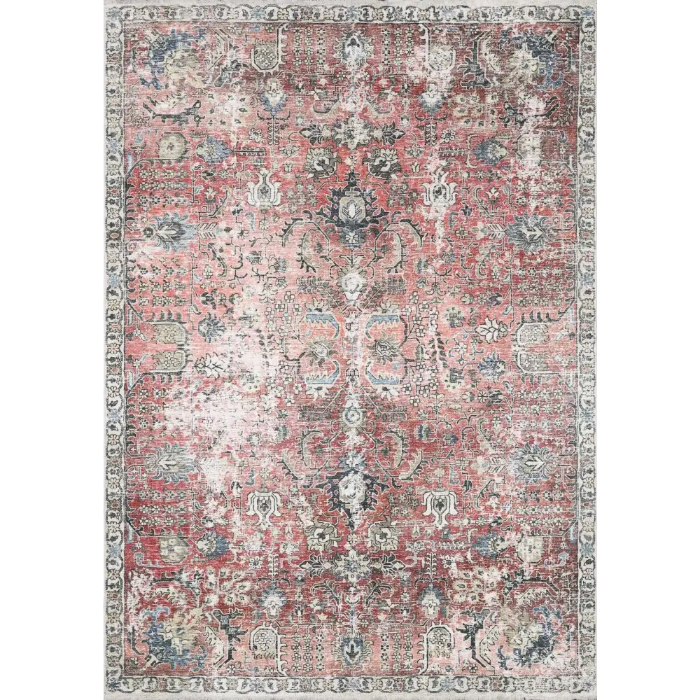 Burgundy Holi-2303 Washable Area Rug - Boutique Rugs