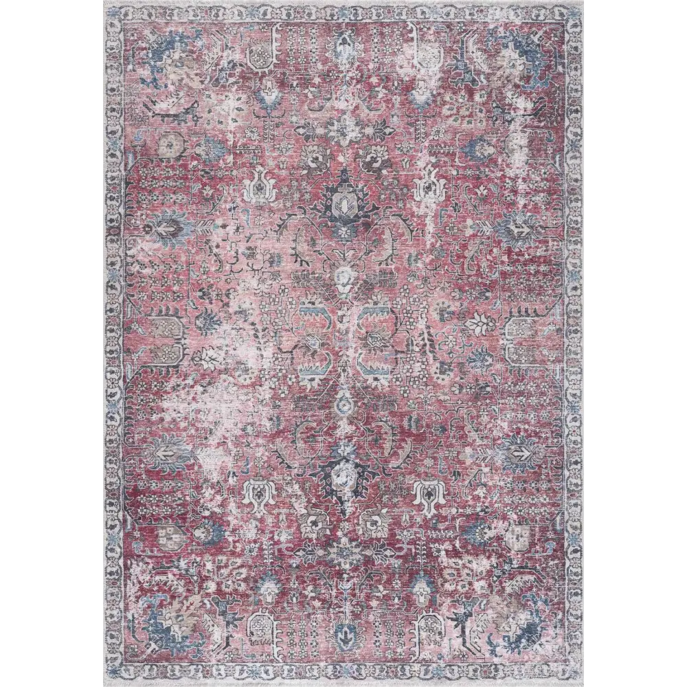 Burgundy Holi-2303 Washable Area Rug - Boutique Rugs
