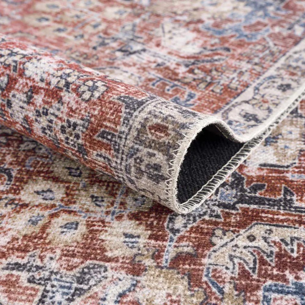 Burgundy Holi-2303 Washable Area Rug - Boutique Rugs