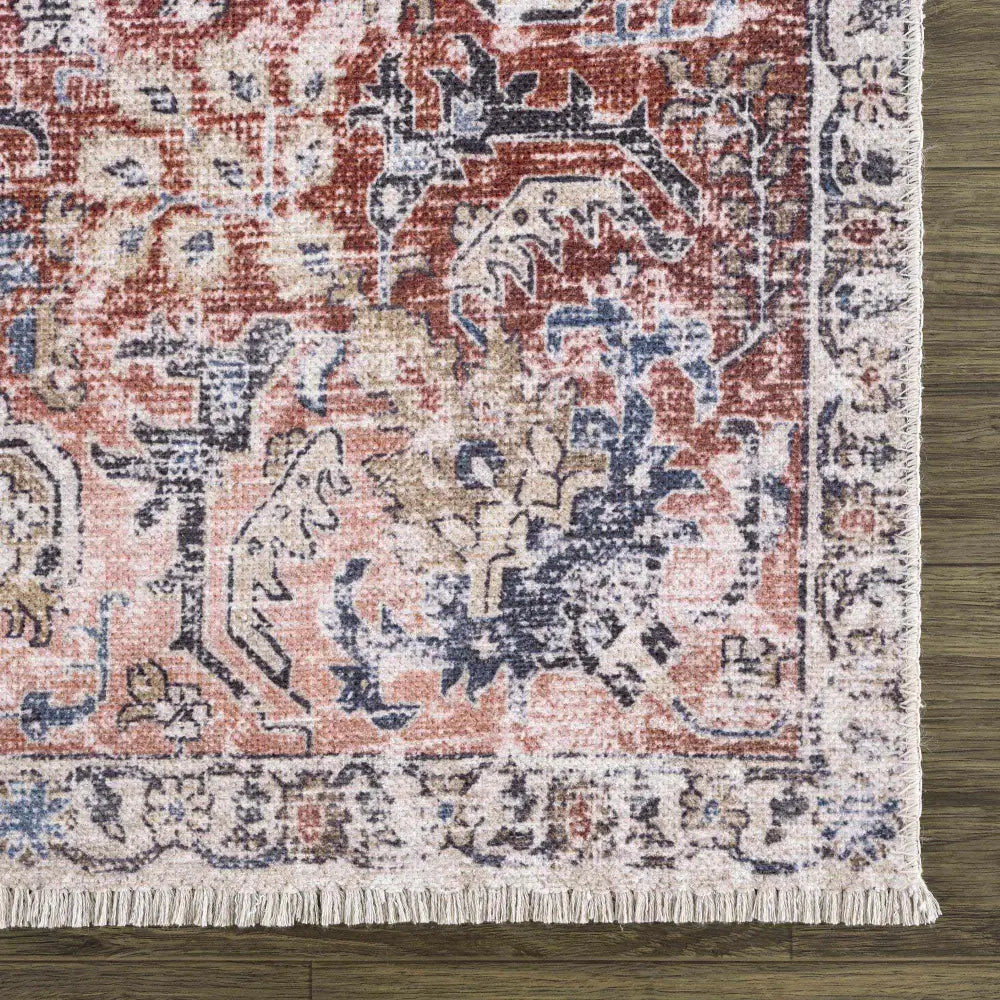 Burgundy Holi-2303 Washable Area Rug - Boutique Rugs