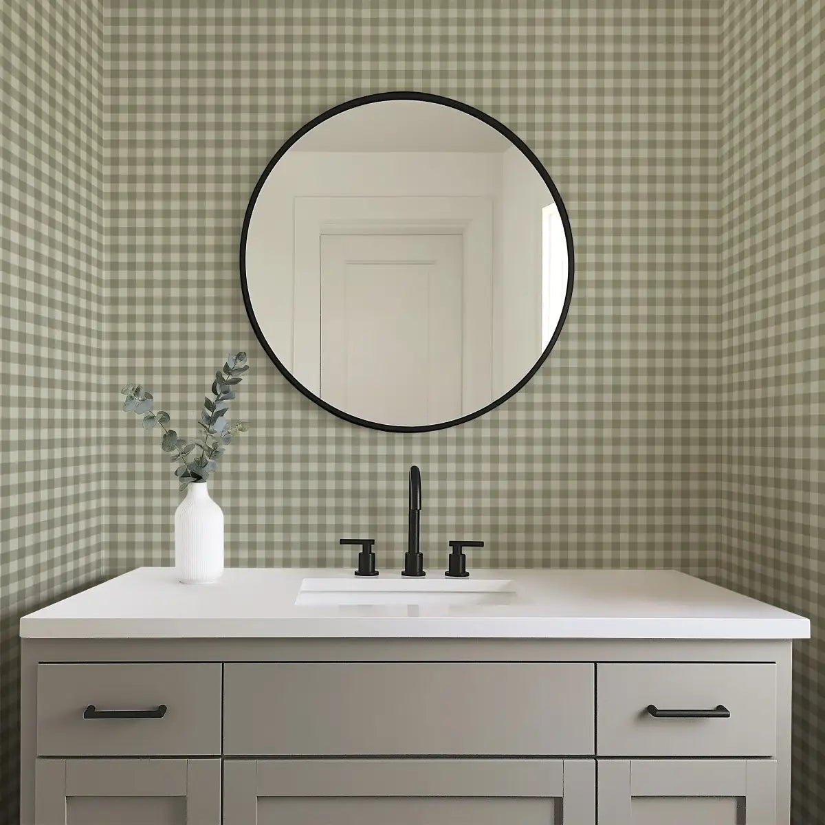 Burke Wallpaper - Gingham Check - by Melissa Dayton Art - Loomwell Home Goods
