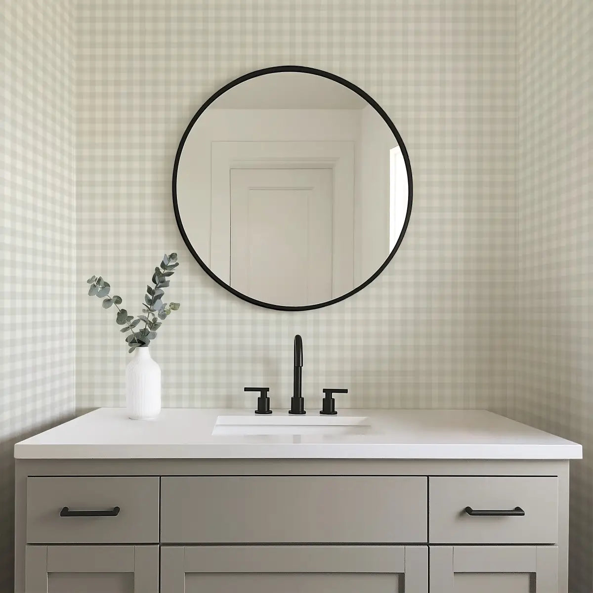 Burke Wallpaper - Gingham Check - by Melissa Dayton Art - Loomwell Home Goods