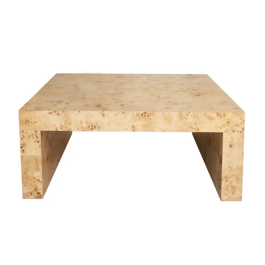 Burl Wood Modern Coffee Table - Square - Ave Home
