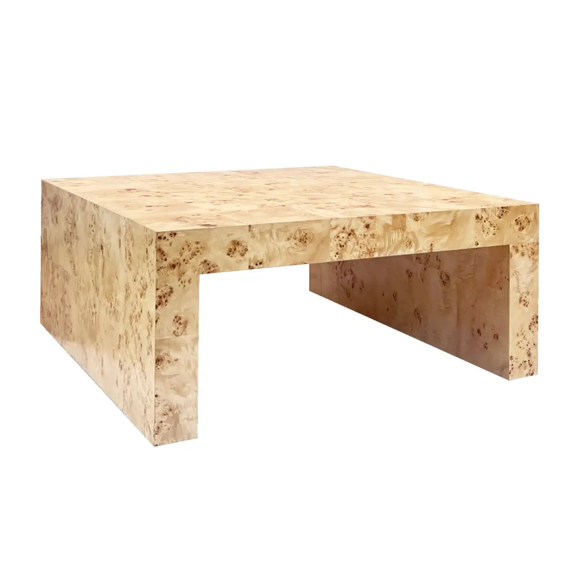 Burl Wood Modern Coffee Table - Square - Ave Home
