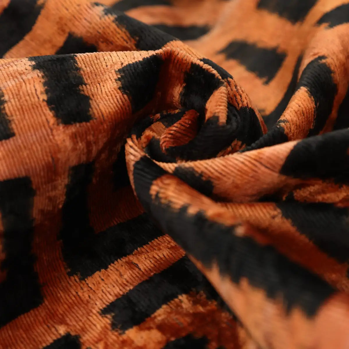 Burnt Orange Silk Velvet Geometric Lumbar Pillow 16x24 - Canvello