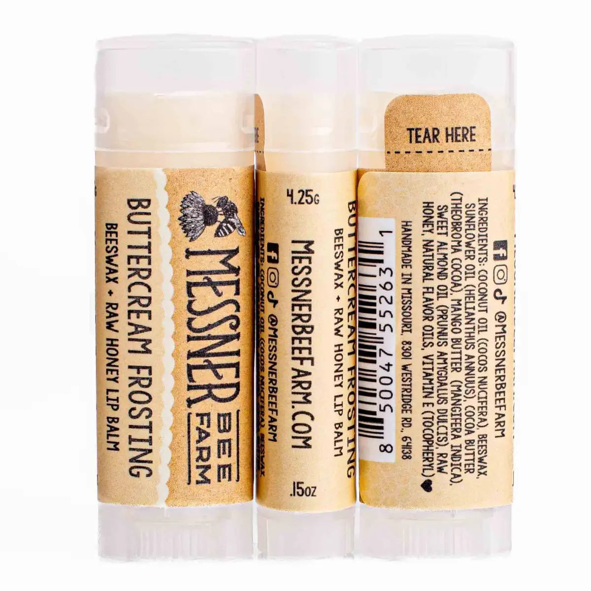 Lip Balm - Buttercream Frosting - Handmade with Beeswax - Messner Bee Farm