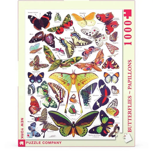 Jigsaw Puzzle - Butterflies ~ Papillons - 1000 Piece - New York Puzzle Company