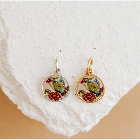 Butterfly Charm or Pendant - Gold Silver - Antique Gold - Bel Kai