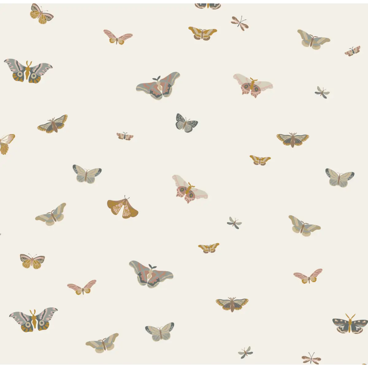 Butterfly Wallpaper - Butterflies in Flight for Baby - by Saranoni - Sample 1 foot by 1 foot - Loomwell Home Goods