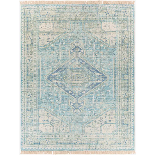 Byers Handmade Cotton Blend Aqua Rug - 2’ x 3’ Rectangle - Boutique Rugs