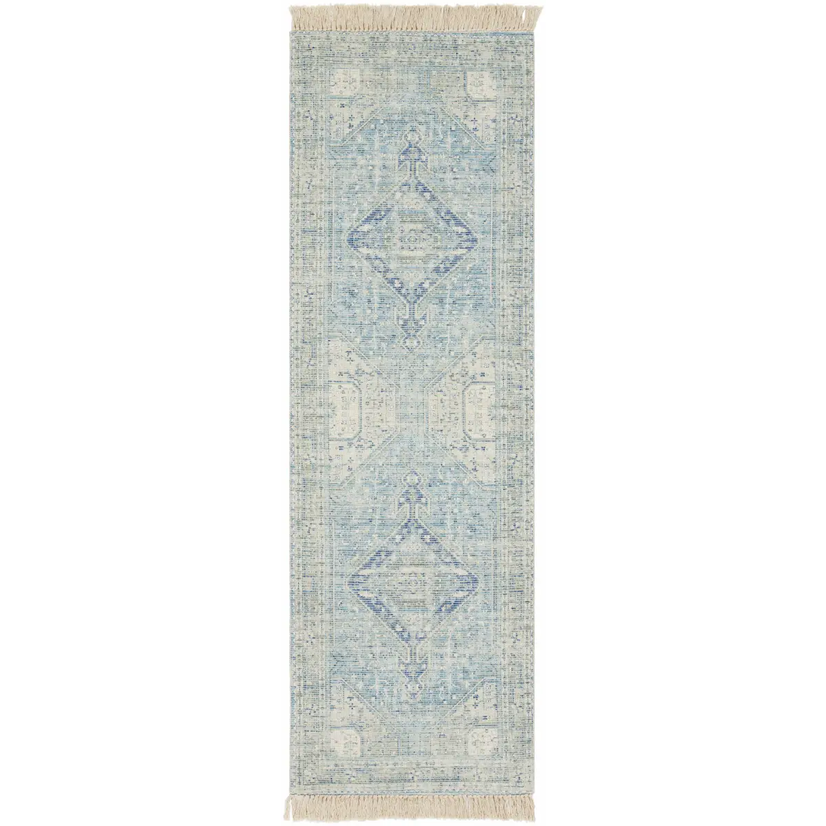Byers Handmade Cotton Blend Aqua Rug - 2’6’’ x 8’ Runner - Boutique Rugs