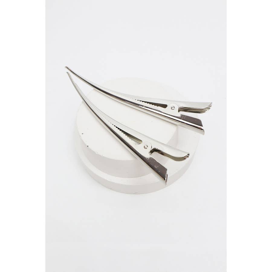 Salon Alligator Hair Clips - Set of 2 - Silver - Love and Repeat