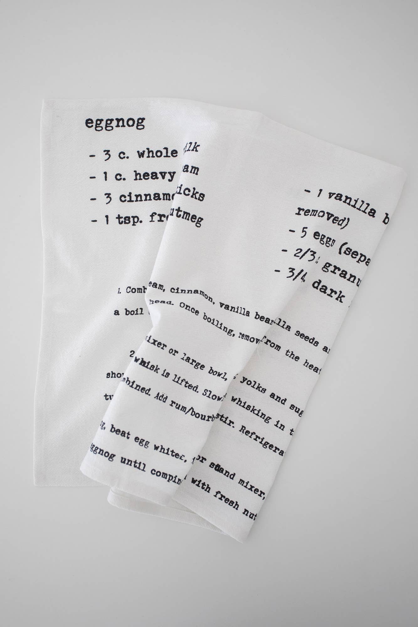 Eggnog Family Recipe Tea Towel