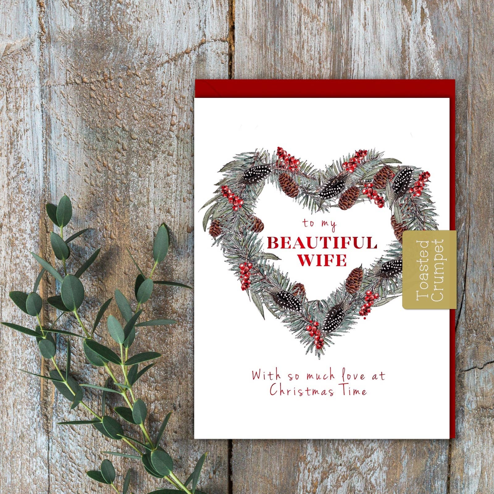 Mini Christmas Card - My Beautiful Wife - Toasted Crumpet