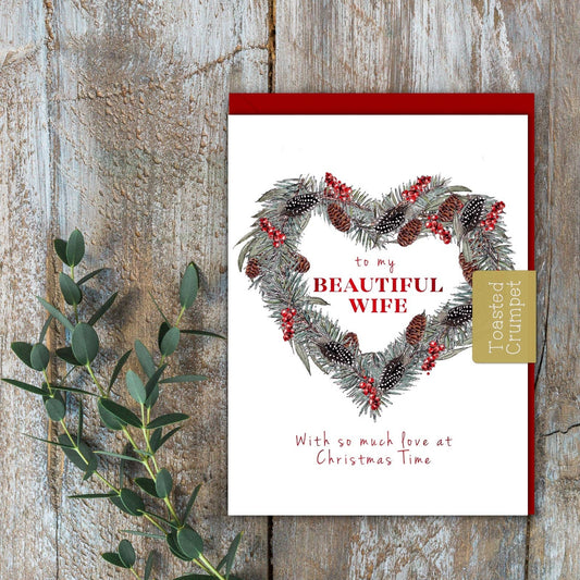 Mini Christmas Card - My Beautiful Wife - Toasted Crumpet