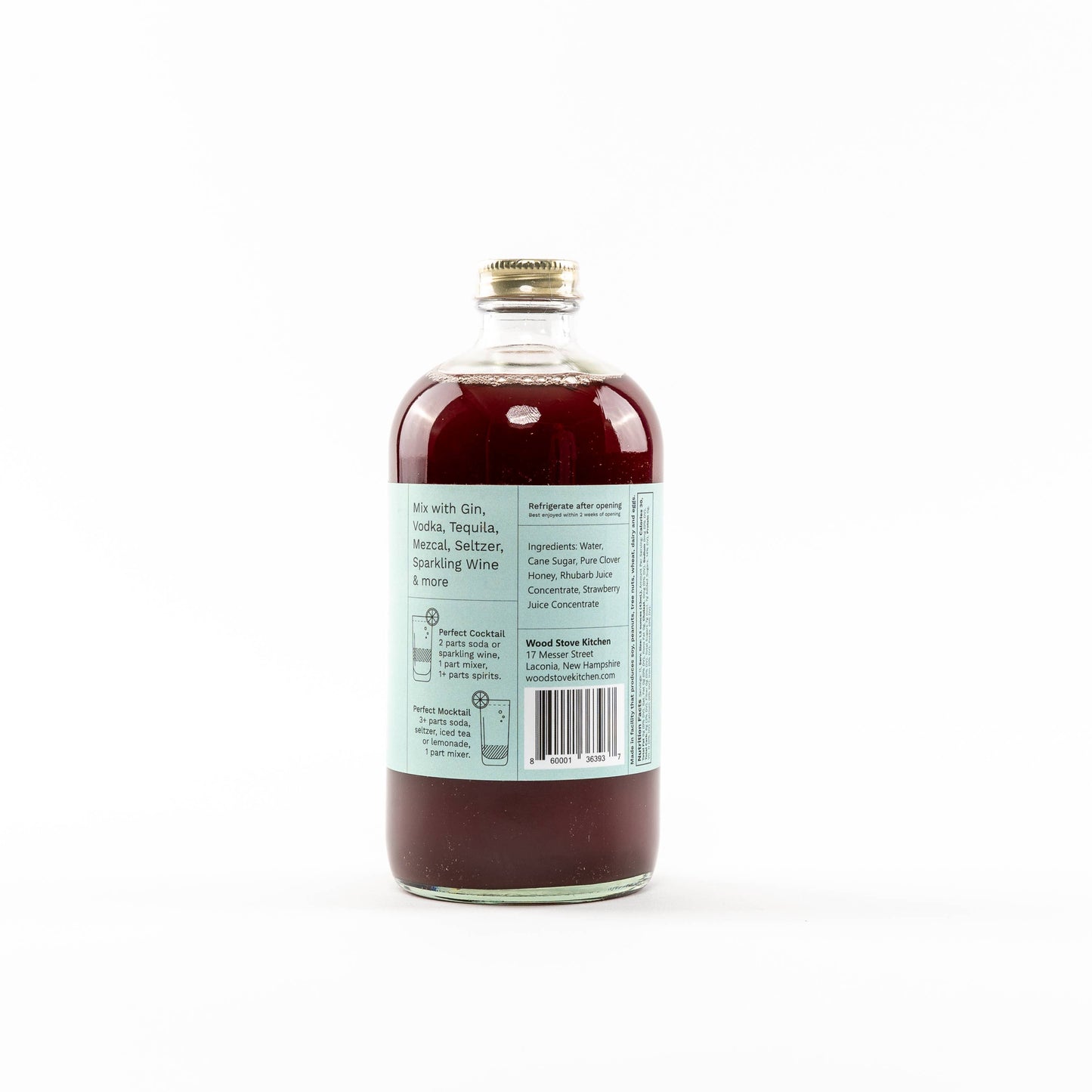 Mélangeur pour cocktails et cocktails sans alcool à la fraise et à la rhubarbe, 16 fl oz