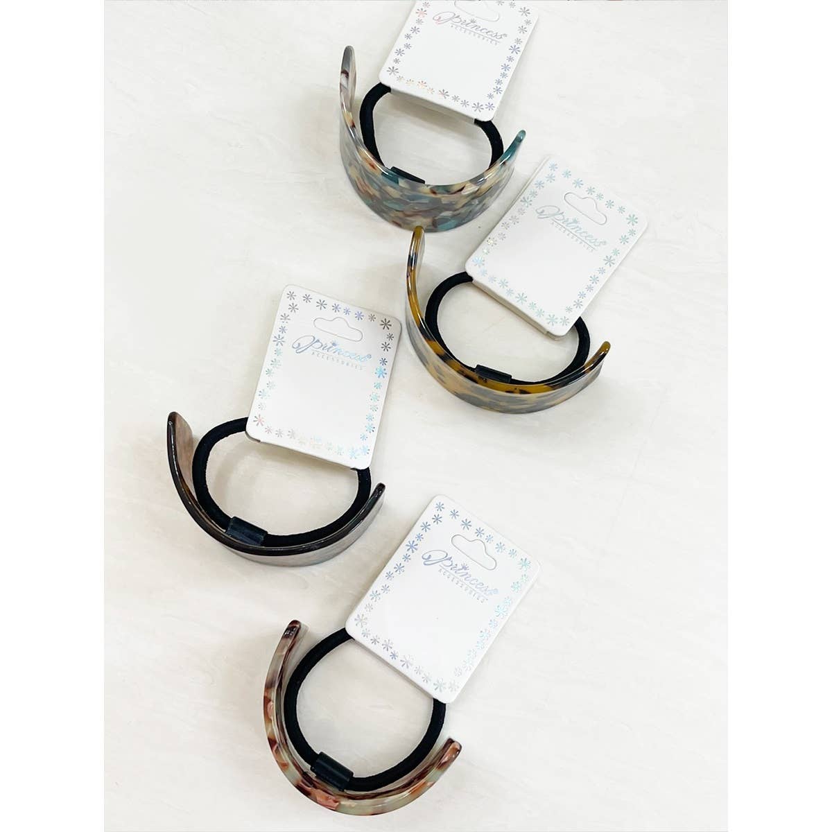 Elastic Ponytail Holder with Tortoise Acrylic Cuff - Love and Repeat