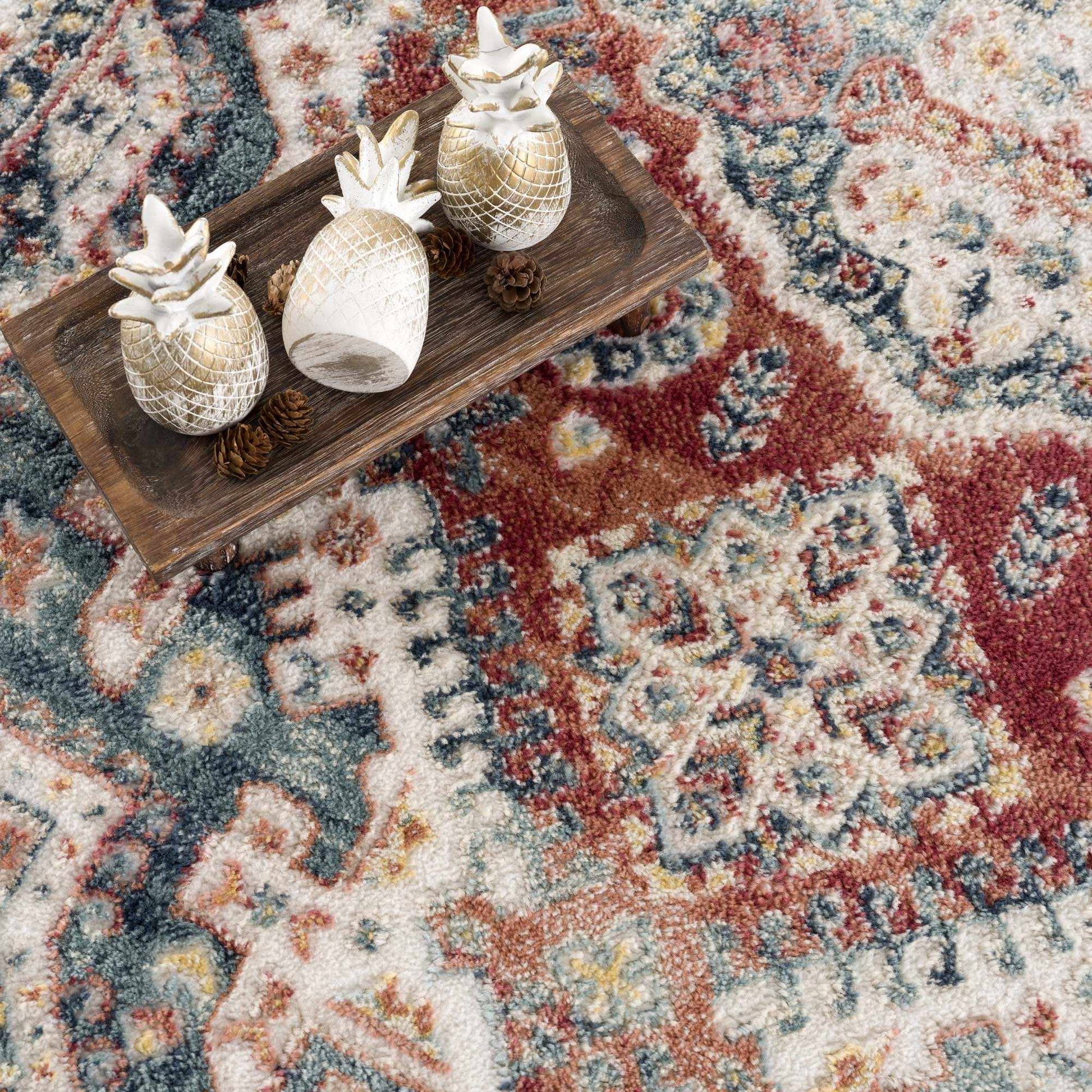 Brend Rust Medallion Area Rug - Boutique Rugs