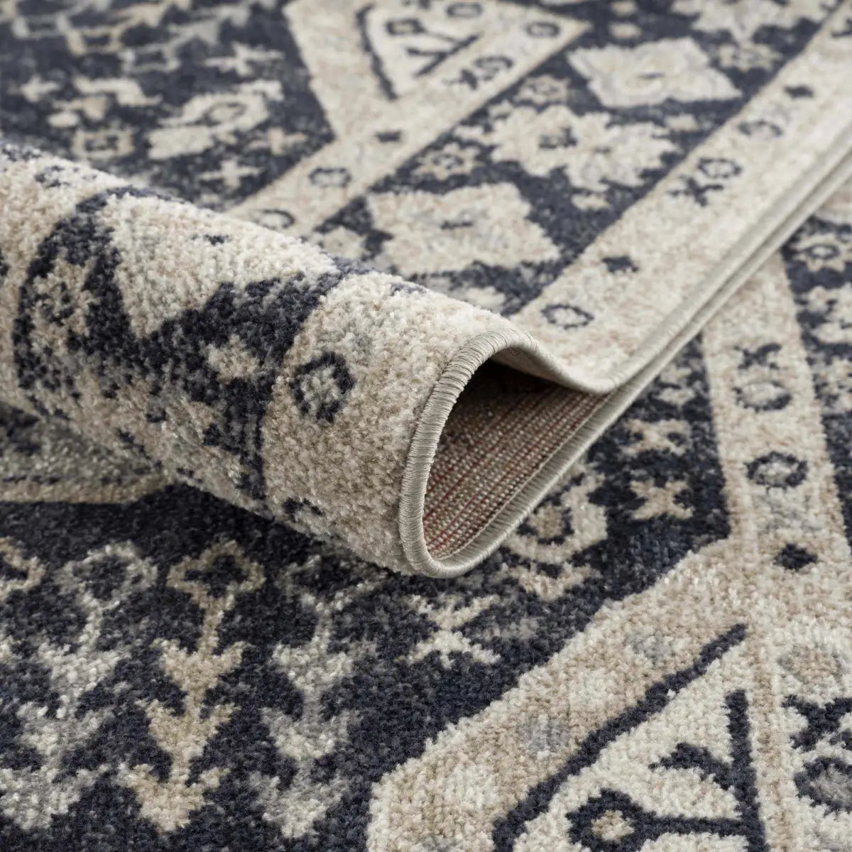 Cabacungan Cream & Gray Washable Area Rug - Boutique Rugs